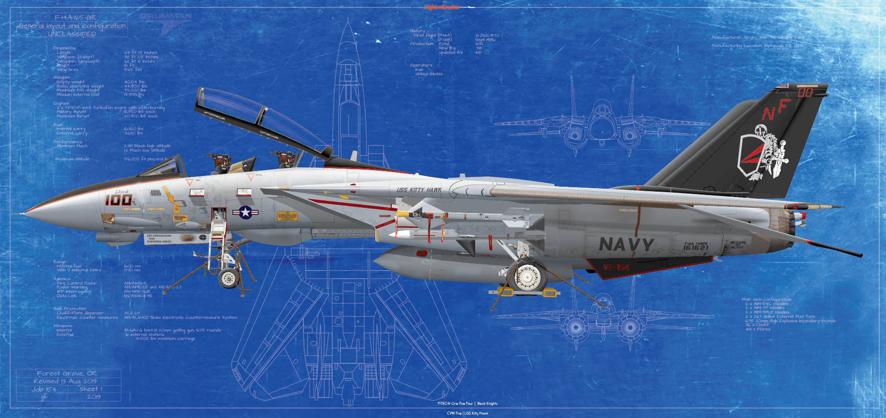 Amazon | 1/18 F-14Aトムキャット VF-154 ブラックナイツ (塗装